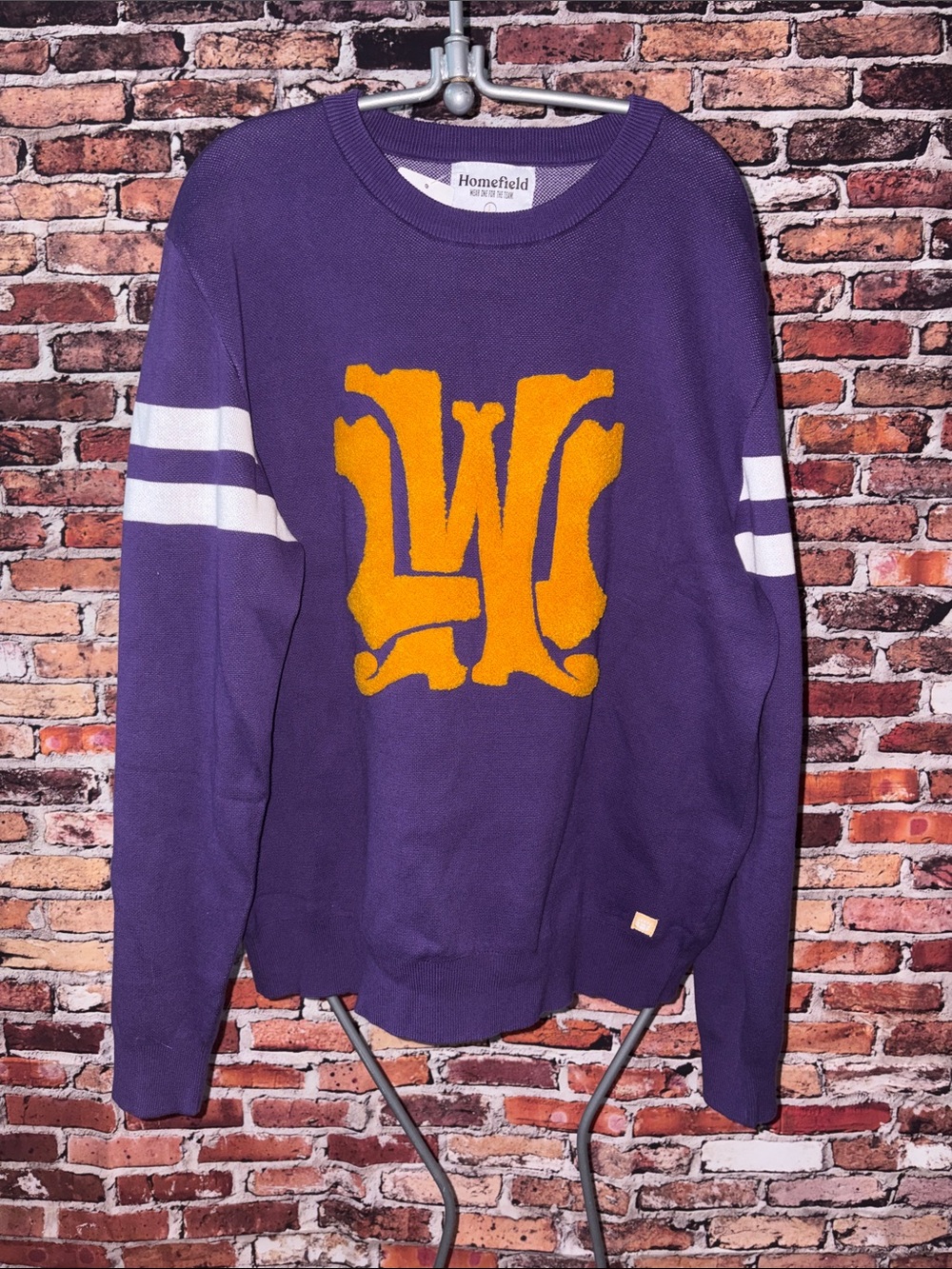 Unisex UW University of Washington Purple Sweater with Gold Chenille Patch L